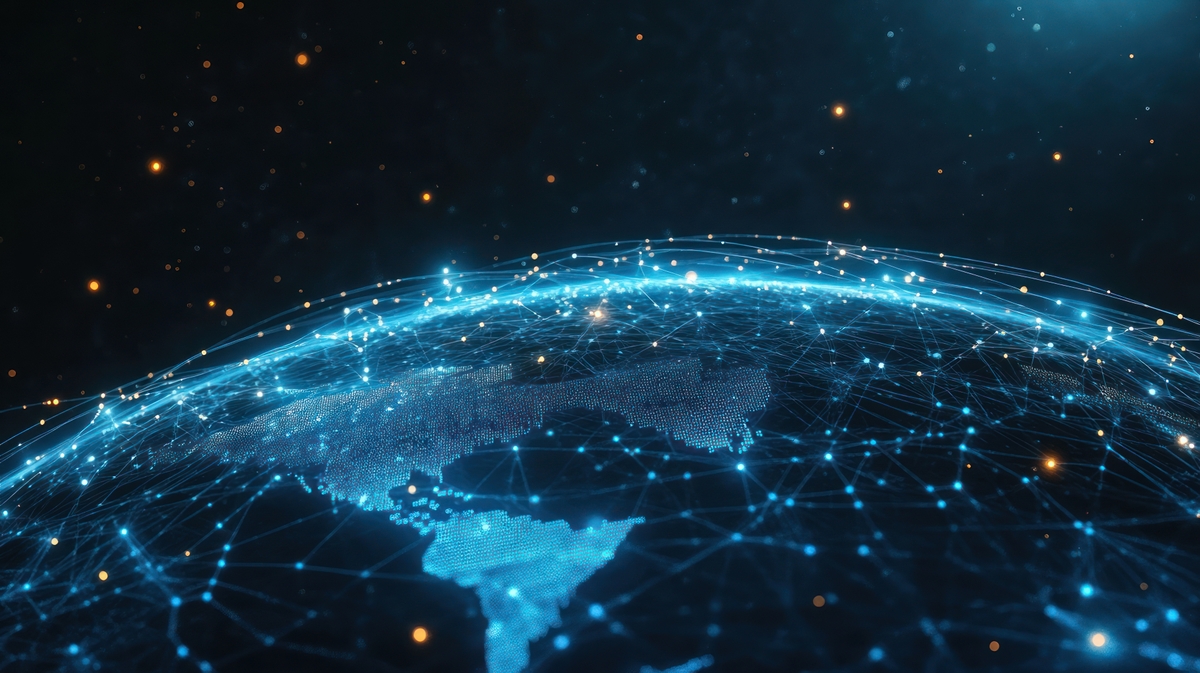 Technology digital network space.