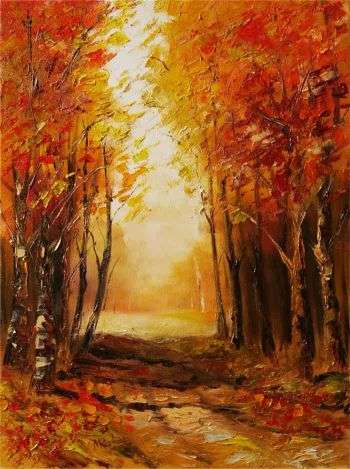 jesienna droga, obraz