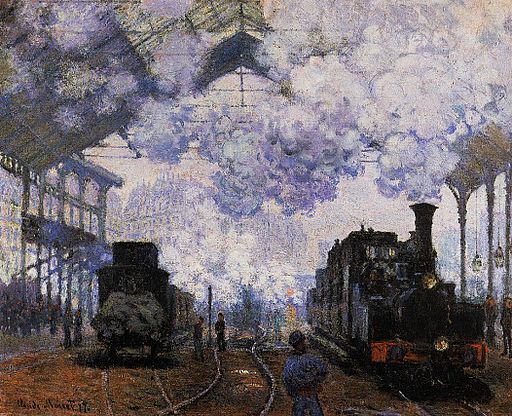 Claude Monet - "Pociągi na dworcu Saint-Lazare",