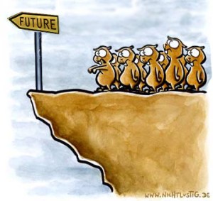 Lemingi - humorystyczny rysunek